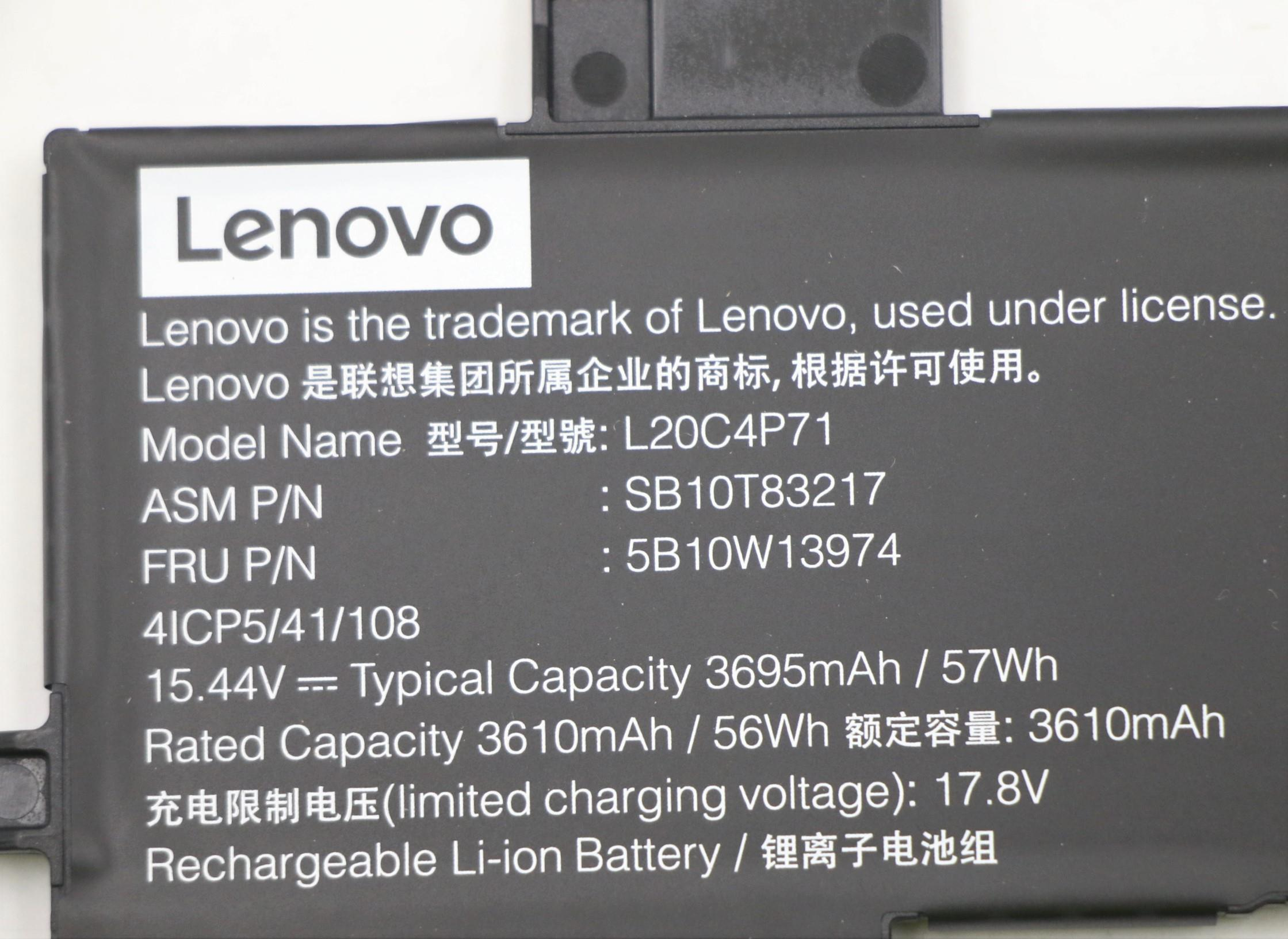 Lenovo Battery Internal 4c 57Wh LiIon CXP 5B10W13974 - Batterie - 57 mAh, Ansicht 4