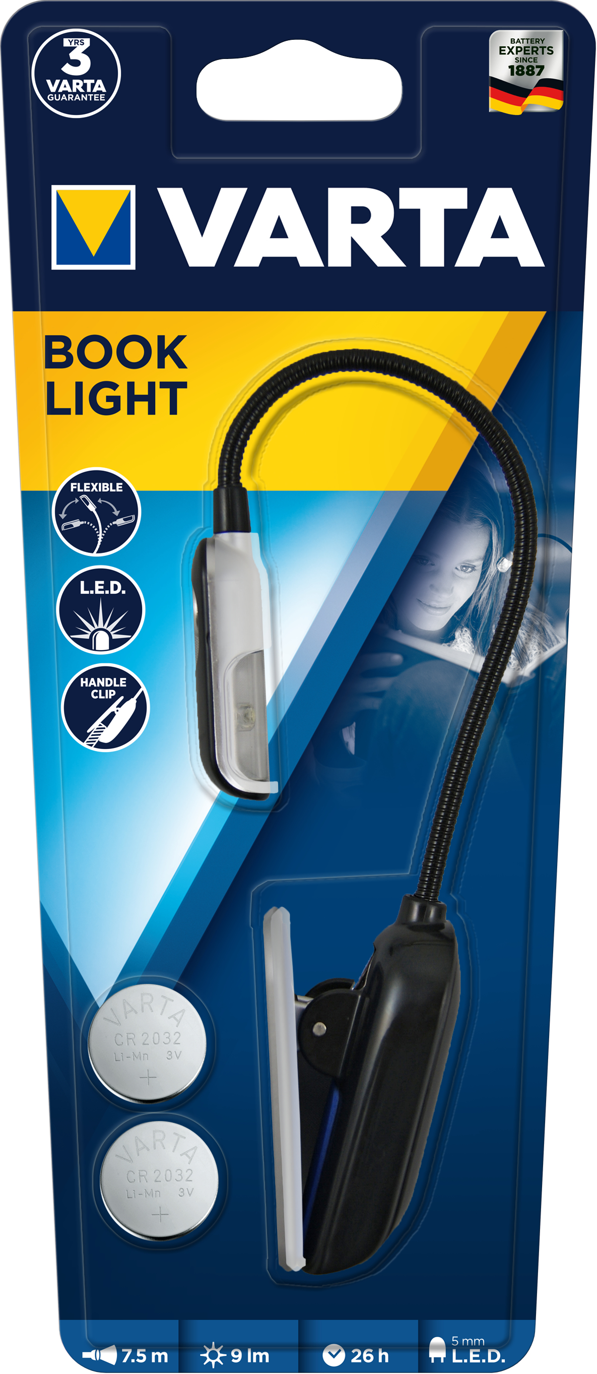 Varta 16618101421 - Clip Taschenlampe - Schwarz - Silber - Kunststoff - LED - 1 Lampen - 9 lm