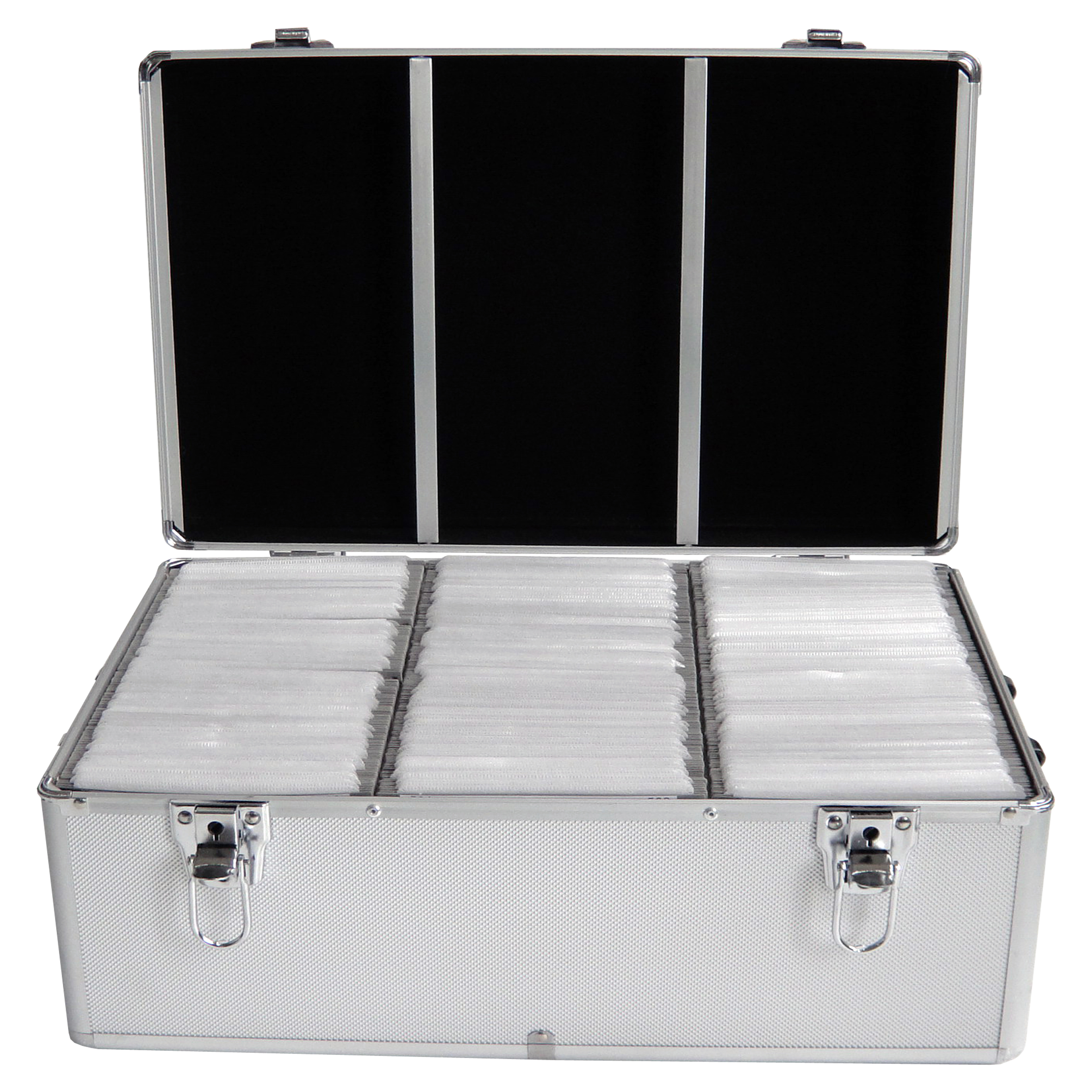 MEDIARANGE BOX77 - Gehäusebox - 500 Disks - Silber - Fleece - Kunststoff - Holz - 120 mm - Aluminium, Ansicht 3