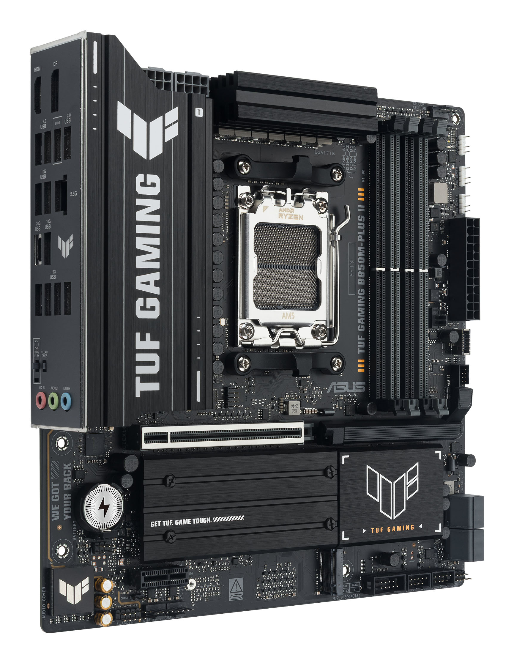 ASUS TUF GAMING B850M-PLUS II - Motherboard - micro ATX - Socket AM5 - AMD B850 Chipsatz - 2.5 Gigabit LAN, Ansicht 4