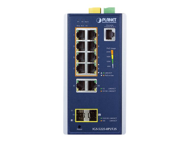 Planet IGS-5225-8P2T2S - Switch - L2+ - managed - 8 x 10/100/1000 (PoE+), Ansicht 2