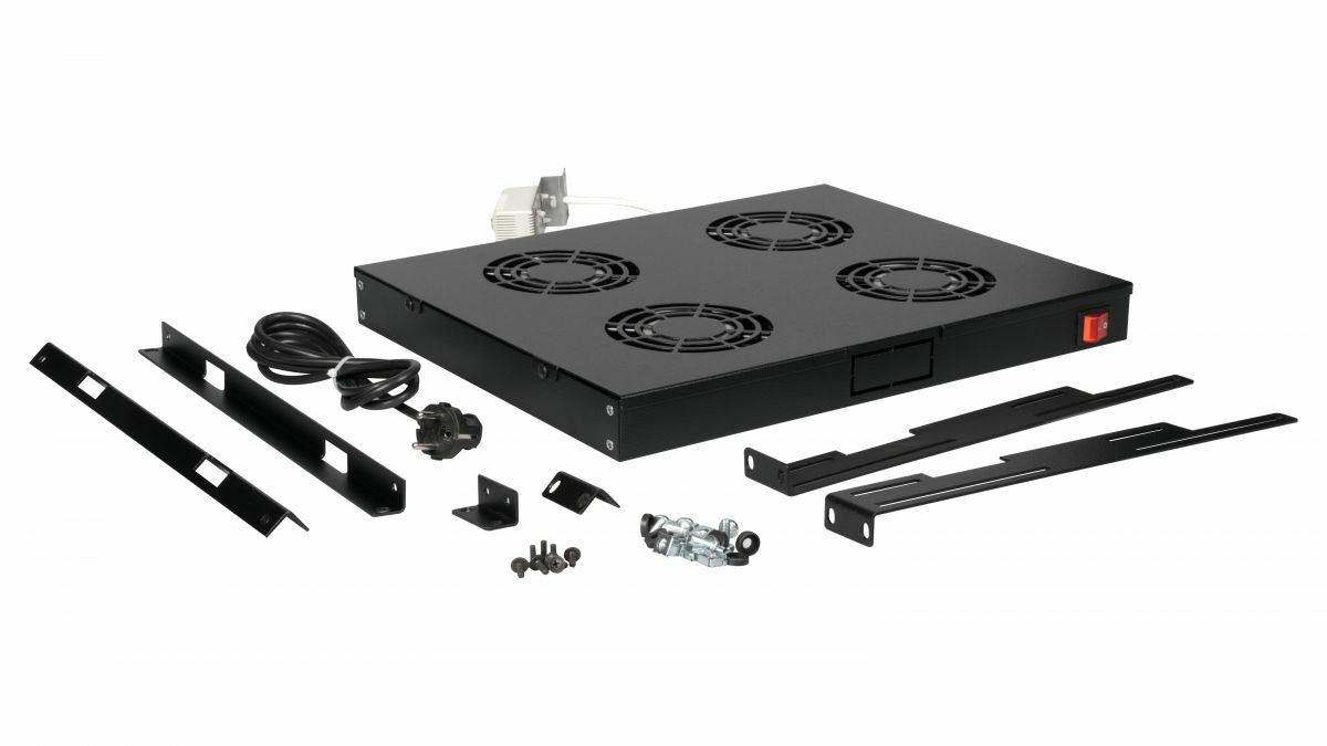 Equip Lüftermodul 19 für Serverschränke 4xLüfter RAL9005 - Zubehör Stromversorgung - 0,12 m, Ansicht 2