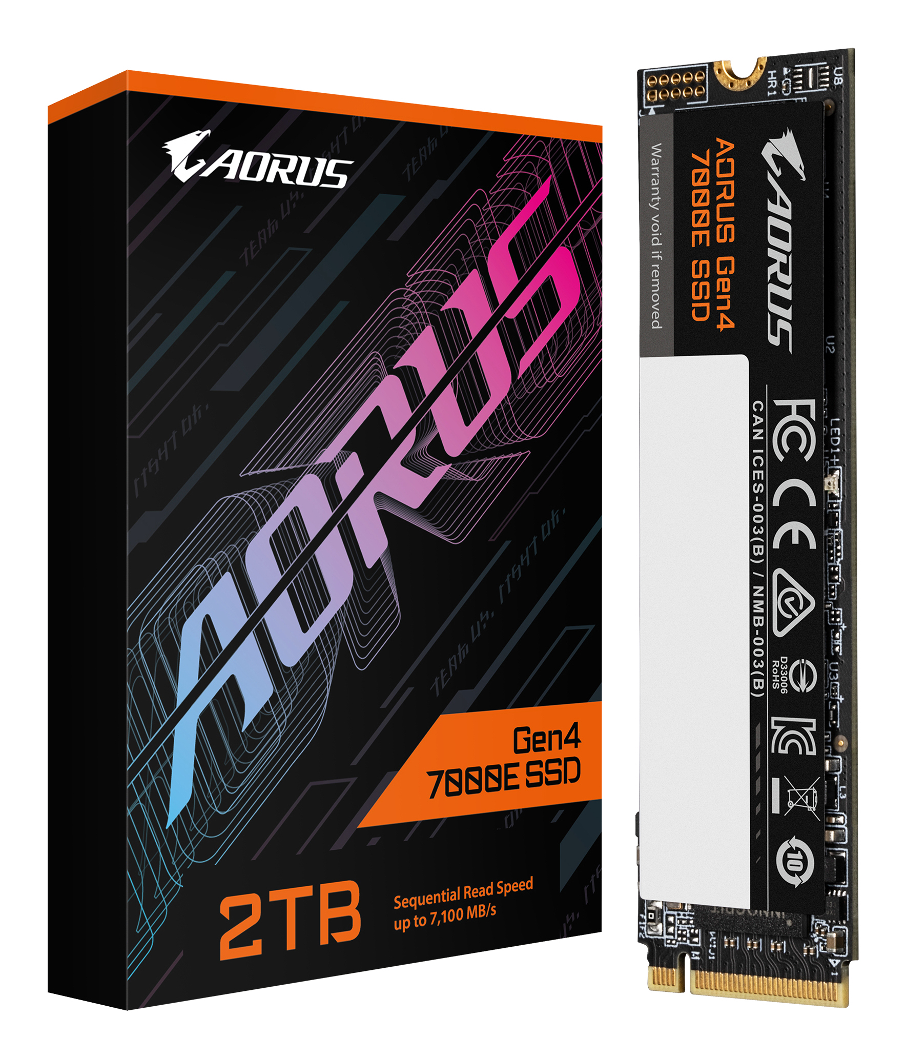 Gigabyte AORUS Gen4 7000E - SSD - 2 TB - intern - M.2 2280 - PCIe 4.0 x4 (NVMe), Ansicht 2