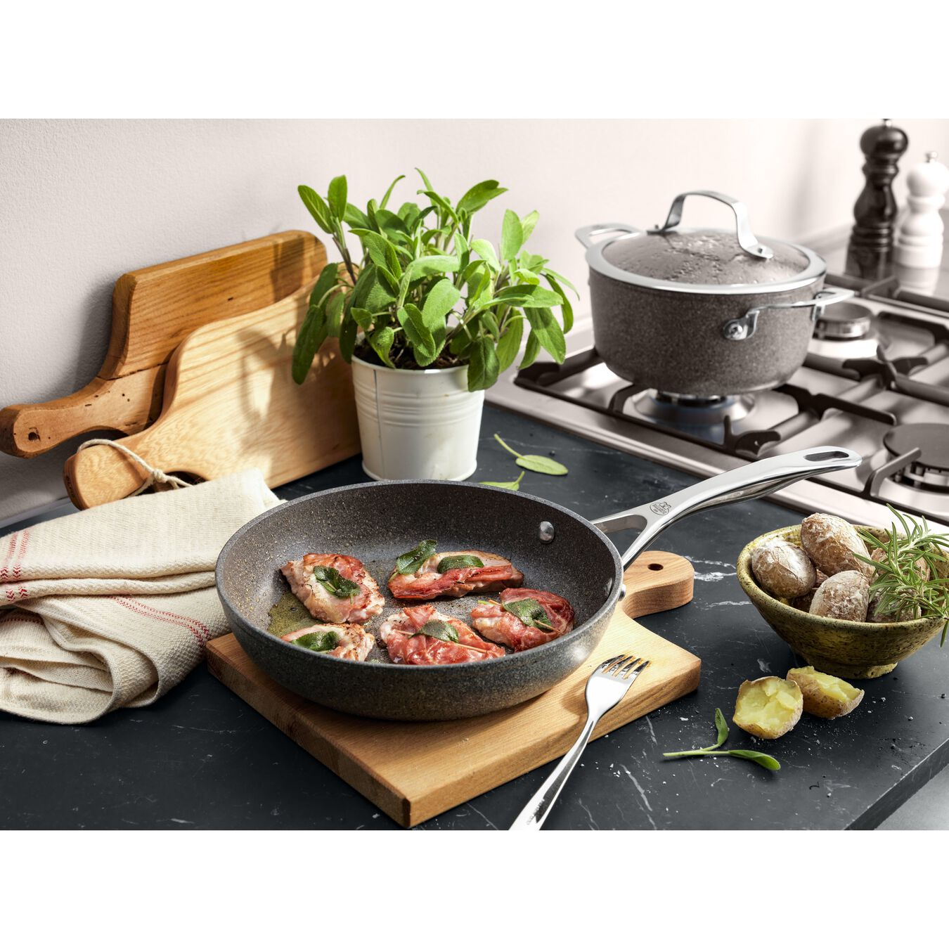 Ballarini Salina - Rund - Allzweckpfanne - Anthrazit - Titan - Salina - Aluminium, Ansicht 4