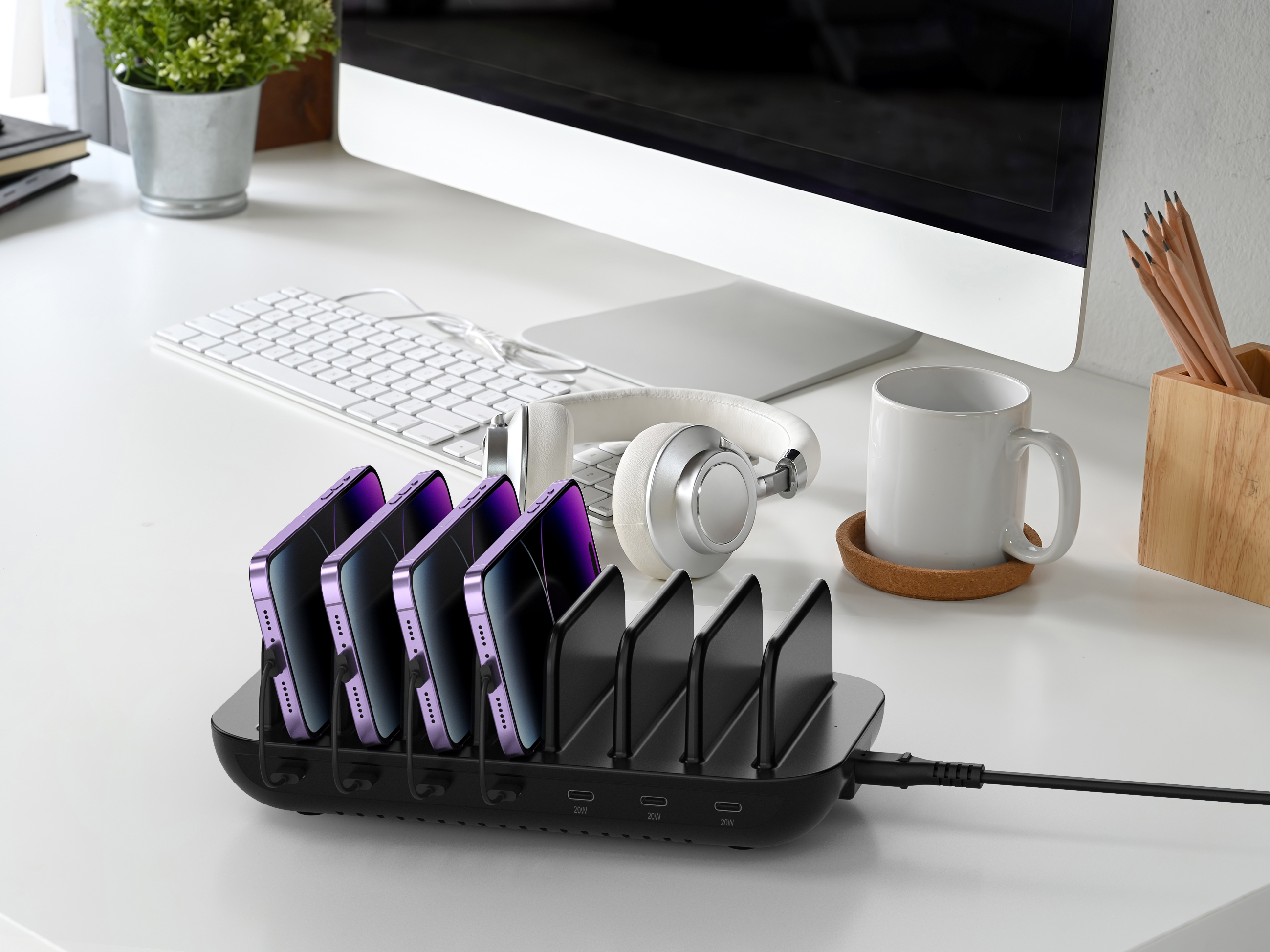 Conceptronic 160W 7-Port USB PD Charging Station - USB-C x 7 - 3.0, Ansicht 4