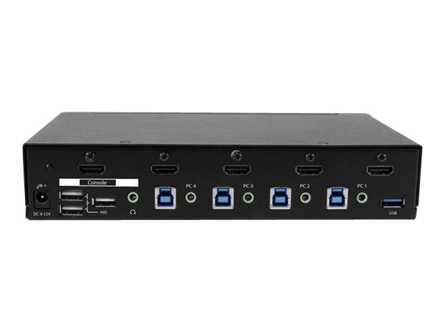 StarTech.com 4 Port HDMI KVM Switch - HDMI KVM Umschalter mit USB 3.0 Hub - 1080p - KVM-/USB-Switch - 4 x KVM/Audio/USB + 3 x SuperSpeed USB - 1 lokaler Benutzer