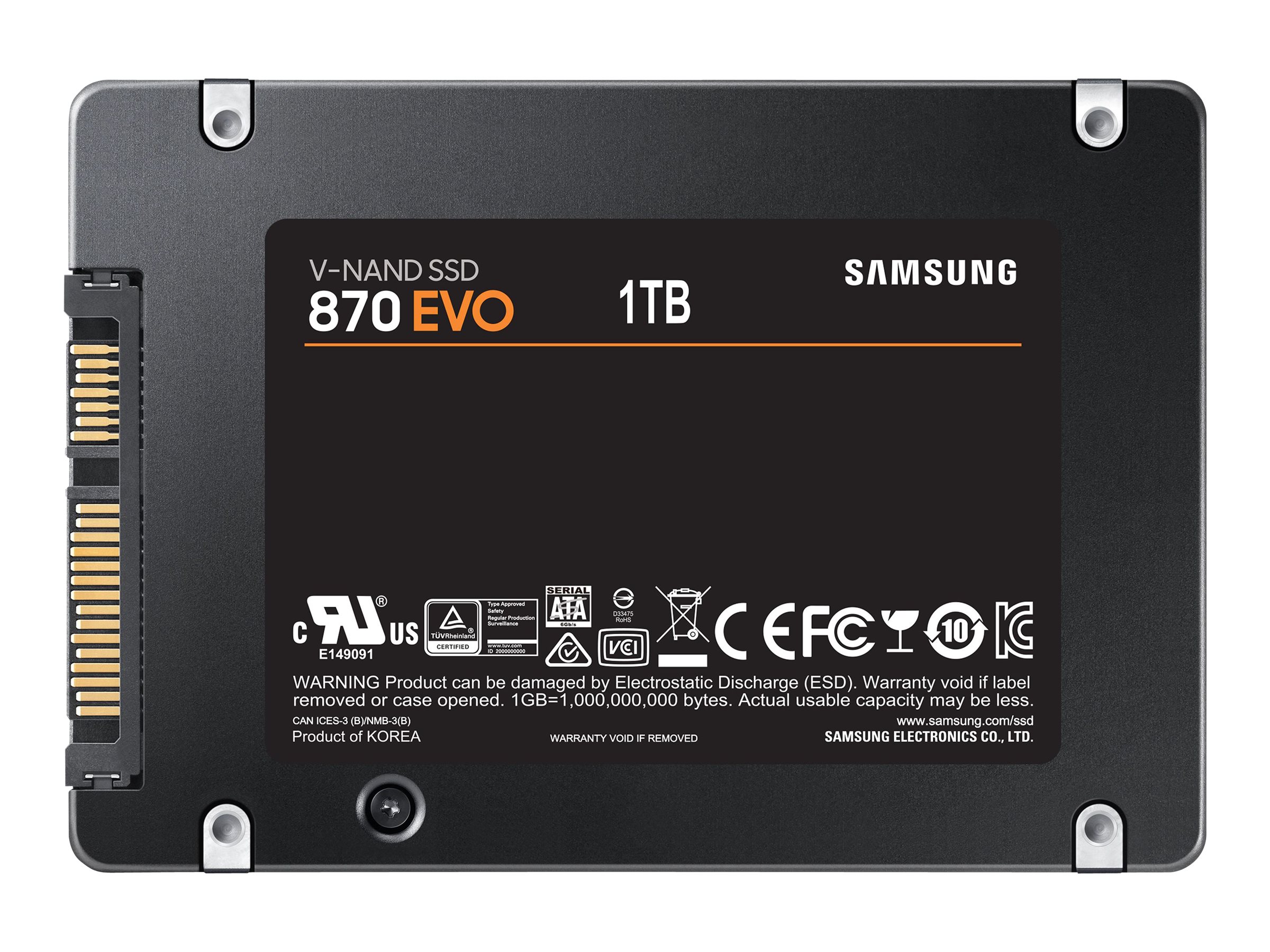 Samsung 870 EVO MZ-77E1T0BW - SSD - verschlüsselt - 1 TB - intern - 2.5 (6.4 cm)