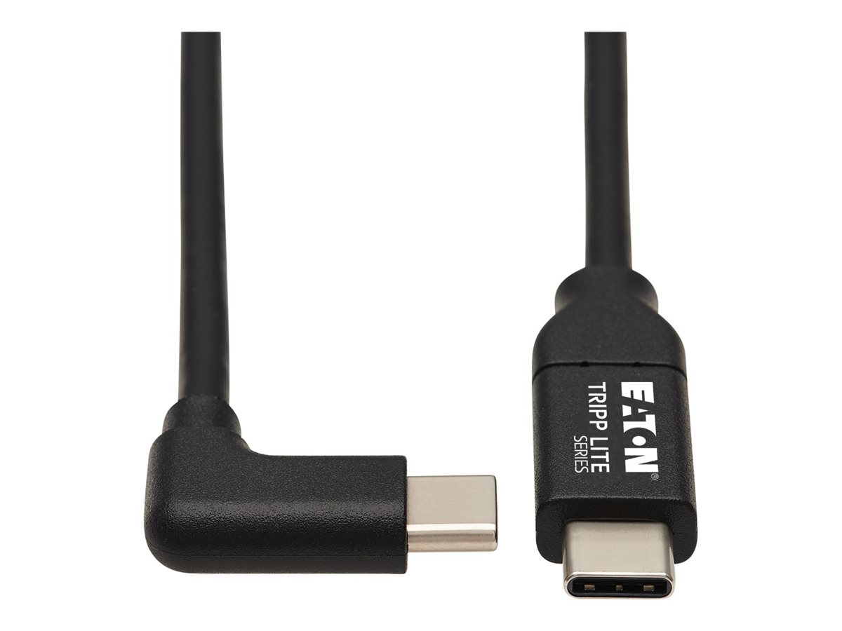 Eaton Tripp Lite Series USBC Cable (M/M) - USB 2.0, Thunderbolt 3, 100W PD Charging, Right-Angle Plug, Black, 2 m (6.6 ft.)