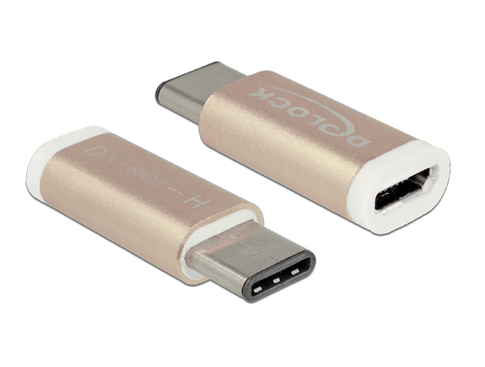 Delock 65677, USB 2.0-C, USB 2.0 Micro-B, Kupfer