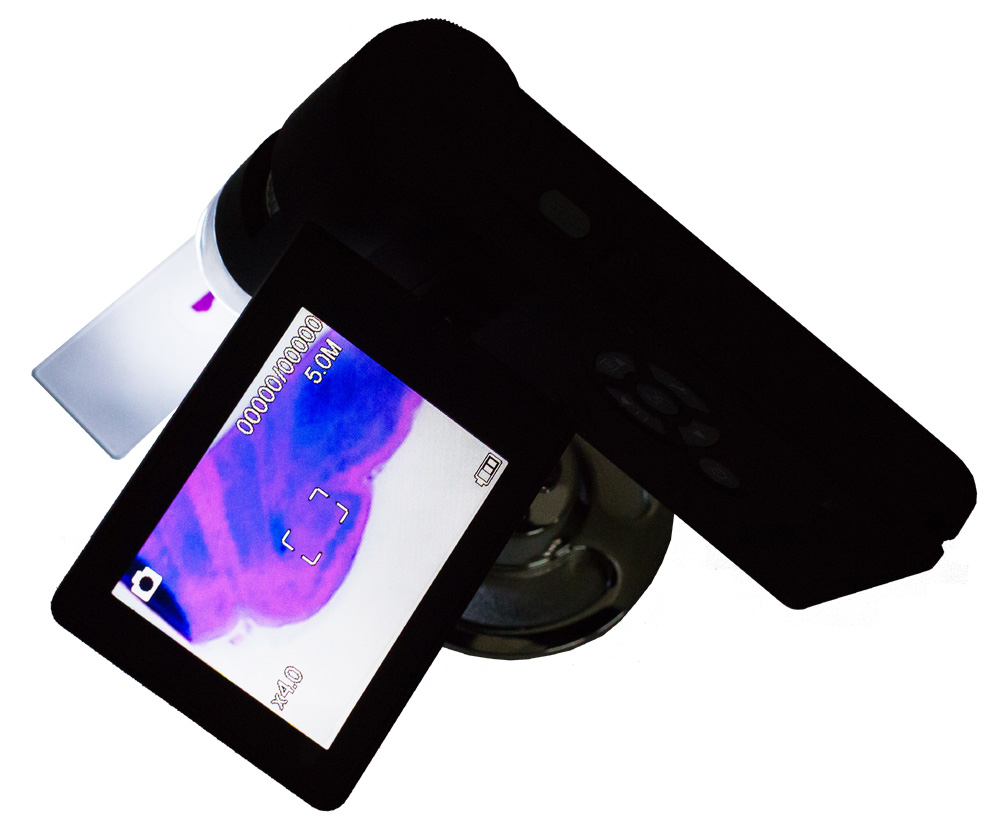 Levenhuk DTX 500 - Digitales Mikroskop - Schwarz - LCD - 7,62 cm (3") - MicroSD (TransFlash) - 500x, Ansicht 3
