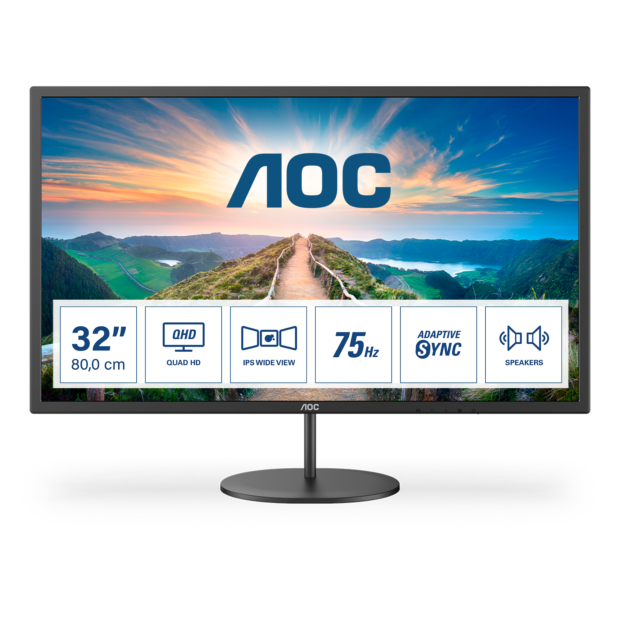 AOC V4 Q32V4, 80 cm (31.5&quot;), 2560 x 1440 Pixel, 2K Ultra HD, LED, 4 ms, Schwarz