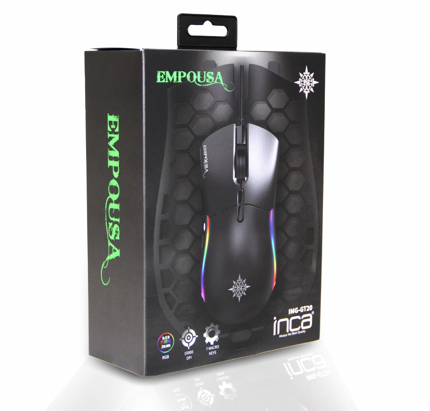 INCA IMG-GT20 - Beidhändig - Optisch - USB Typ-A - 10000 DPI - Schwarz, Ansicht 2