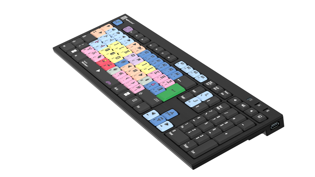 Logickeyboard LKB-MCOM4-BJPU-FR - Volle Größe (100%) - Kabelgebunden - USB - Schwarz - TL: Französisch, AZERTY, Ansicht 3