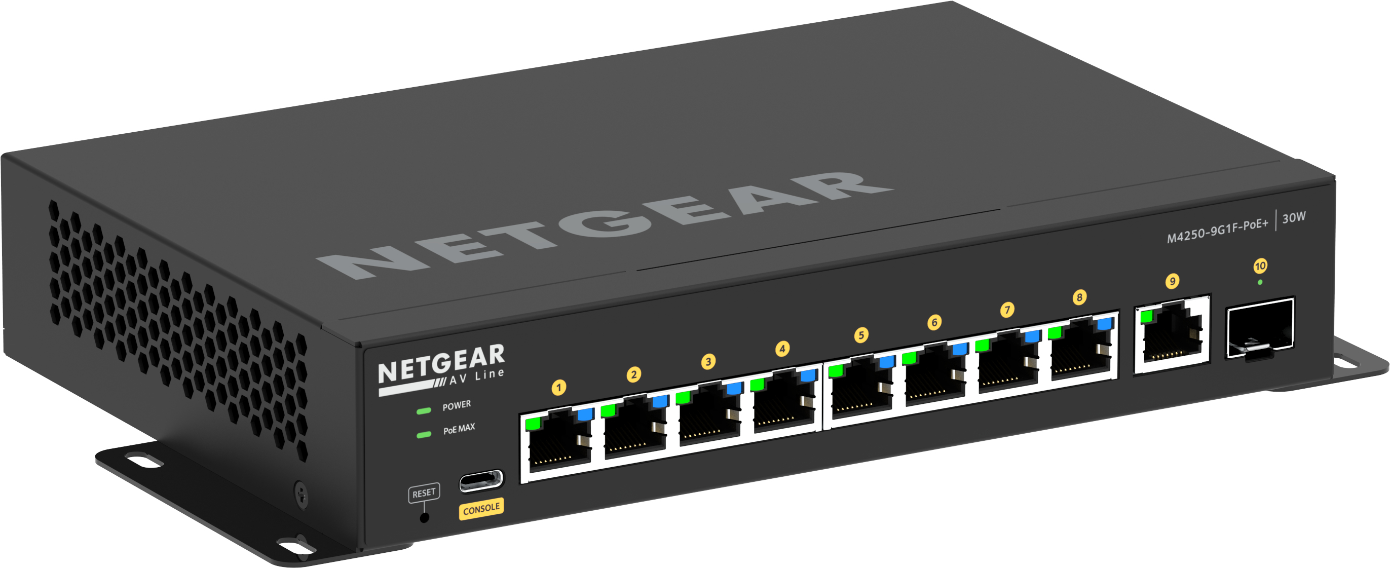 Netgear AV Line M4250-9G1F-PoE+ - Switch - L3 - managed - 8 x 10/100/1000 (8 PoE+), Ansicht 3