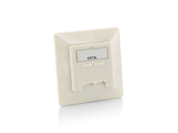 Equip Professional - Anschlussdose, Unterputz - CAT 6a - STP - RJ-45 X 2 - Pure White, RAL 9010 (Packung mit 5), Ansicht 2