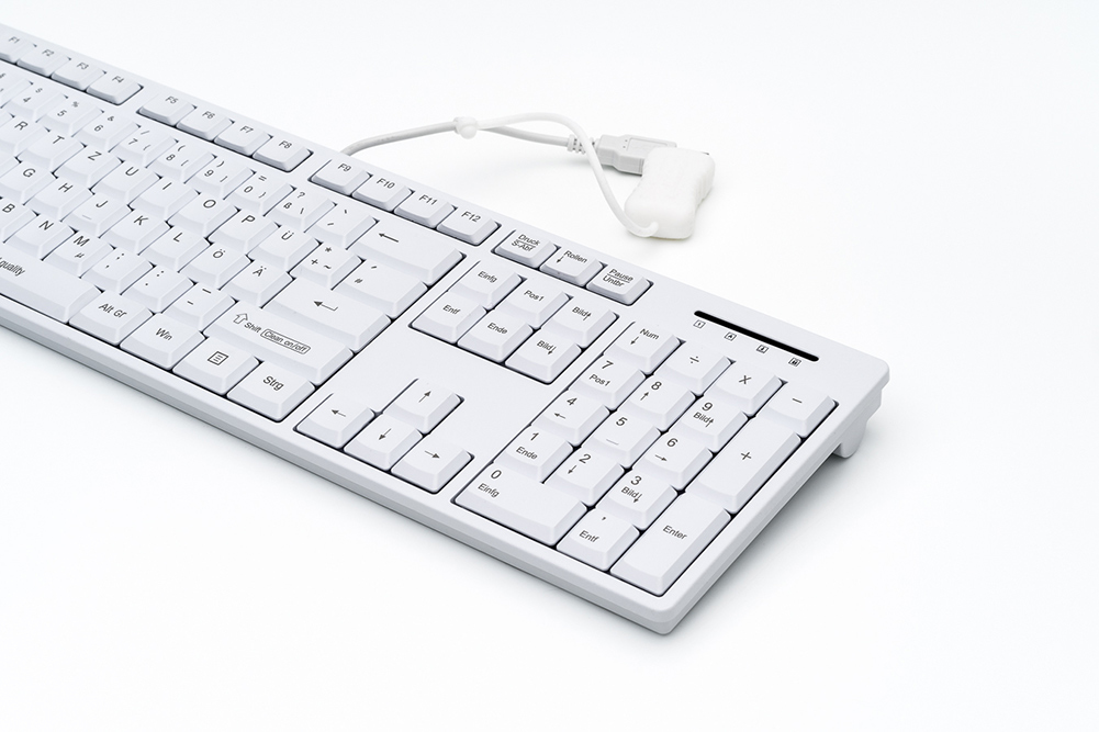 GETT CleanType Easy Basic TKL-105-GCQ-IP68-KGEH-WHITE-USB-DE - TL: Deutsch, QWERTZ, Ansicht 4