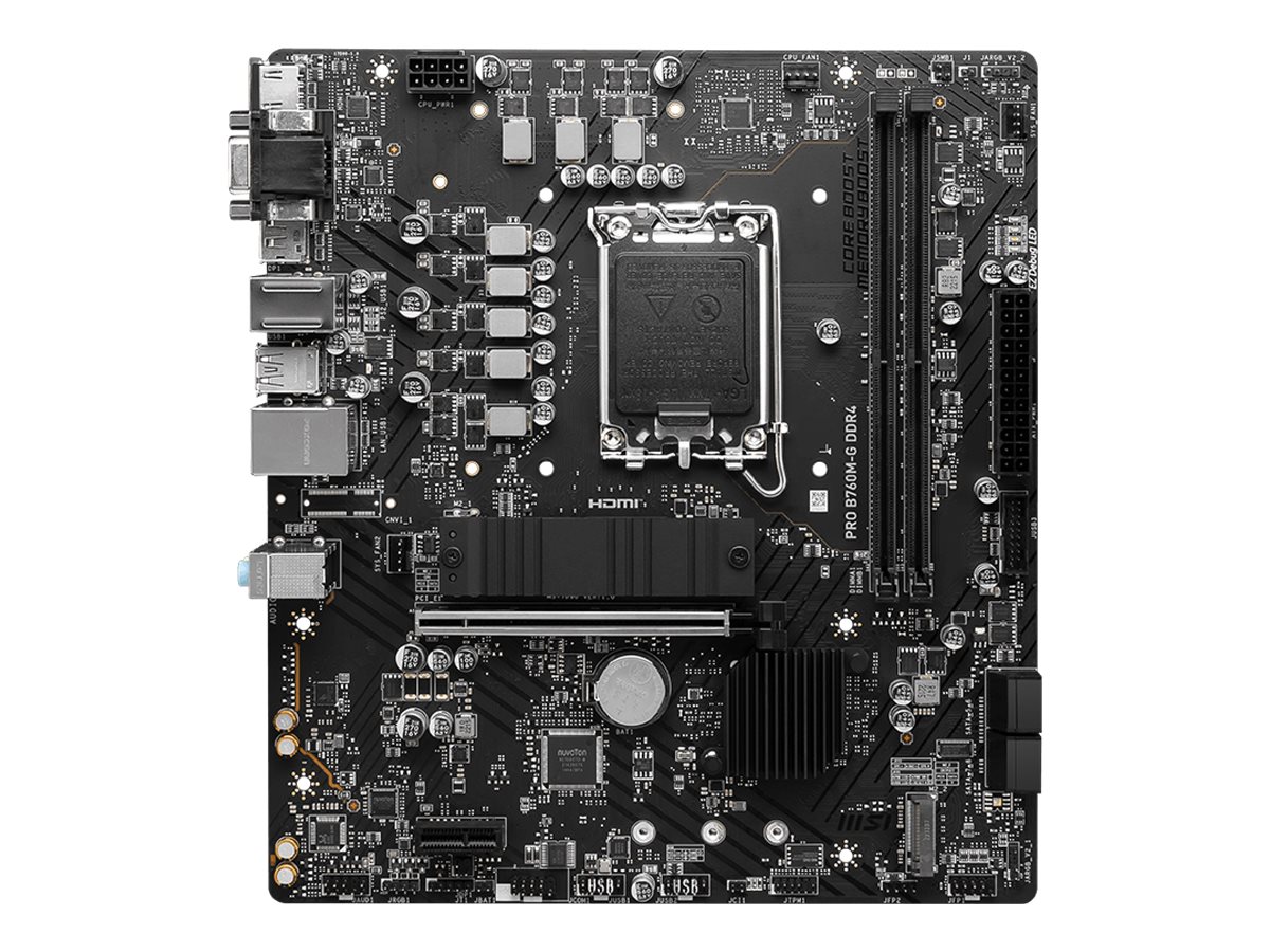 MSI PRO B760M-G DDR4 - Motherboard - micro ATX - LGA1700-Sockel - B760 Chipsatz - USB 3.2 Gen 1 - 2.5 Gigabit LAN - Onboard-Grafik (CPU erforderlich)