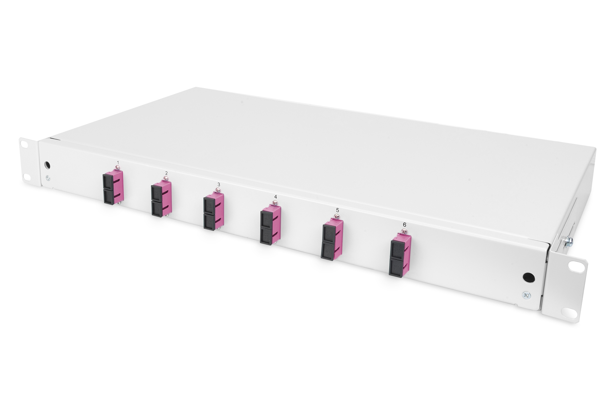 DIGITUS LWL-Spleißbox, 1HE, bestückt, 6x SC DX, OM4, Ansicht 2