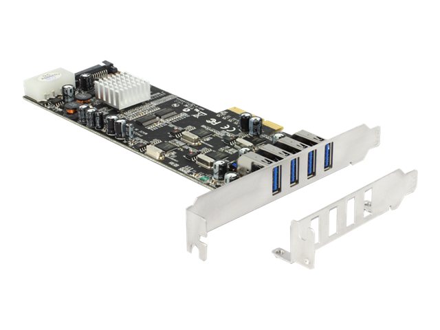 Delock PCI Express Card > 4 x external USB 3.0 Quad Channel - USB-Adapter - PCIe 2.0 x4 - USB 3.0 x 4