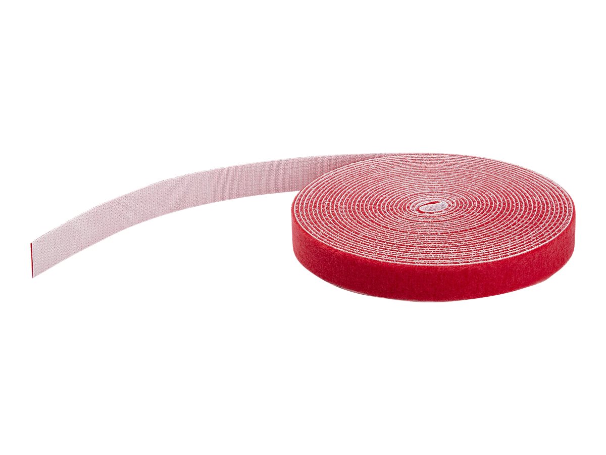 StarTech.com HKLP25RD Klettkabelbinder (76m frei zuschneidbar & wiederverwendbar) rot