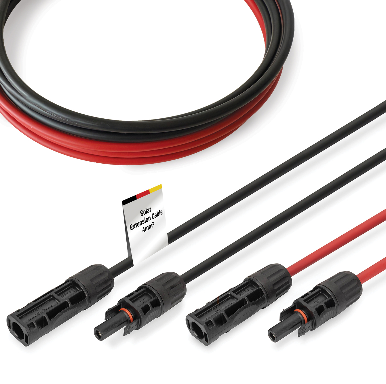 DIGITUS Solarkabel Verlängerung  5m , 4mm², MC4-Anschluss, PV-Kabel 1500V DC, UV-beständig & wetterfest - Schwarz/Rot, Ansicht 2