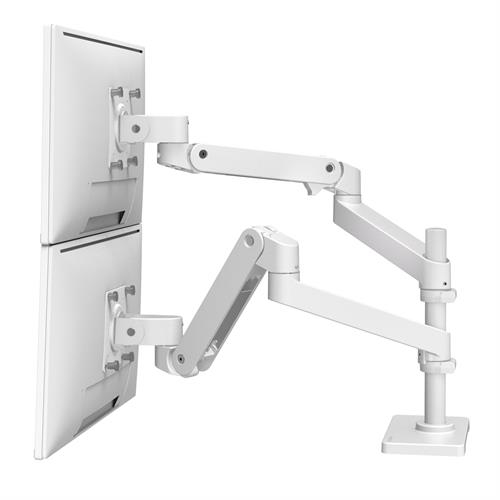 Ergotron LX Pro - Befestigungskit (Doppelarm) - für 2 LCD-Displays - Aluminium - weiß - bis zu 61 cm (bis zu 24 Zoll), Ansicht 2