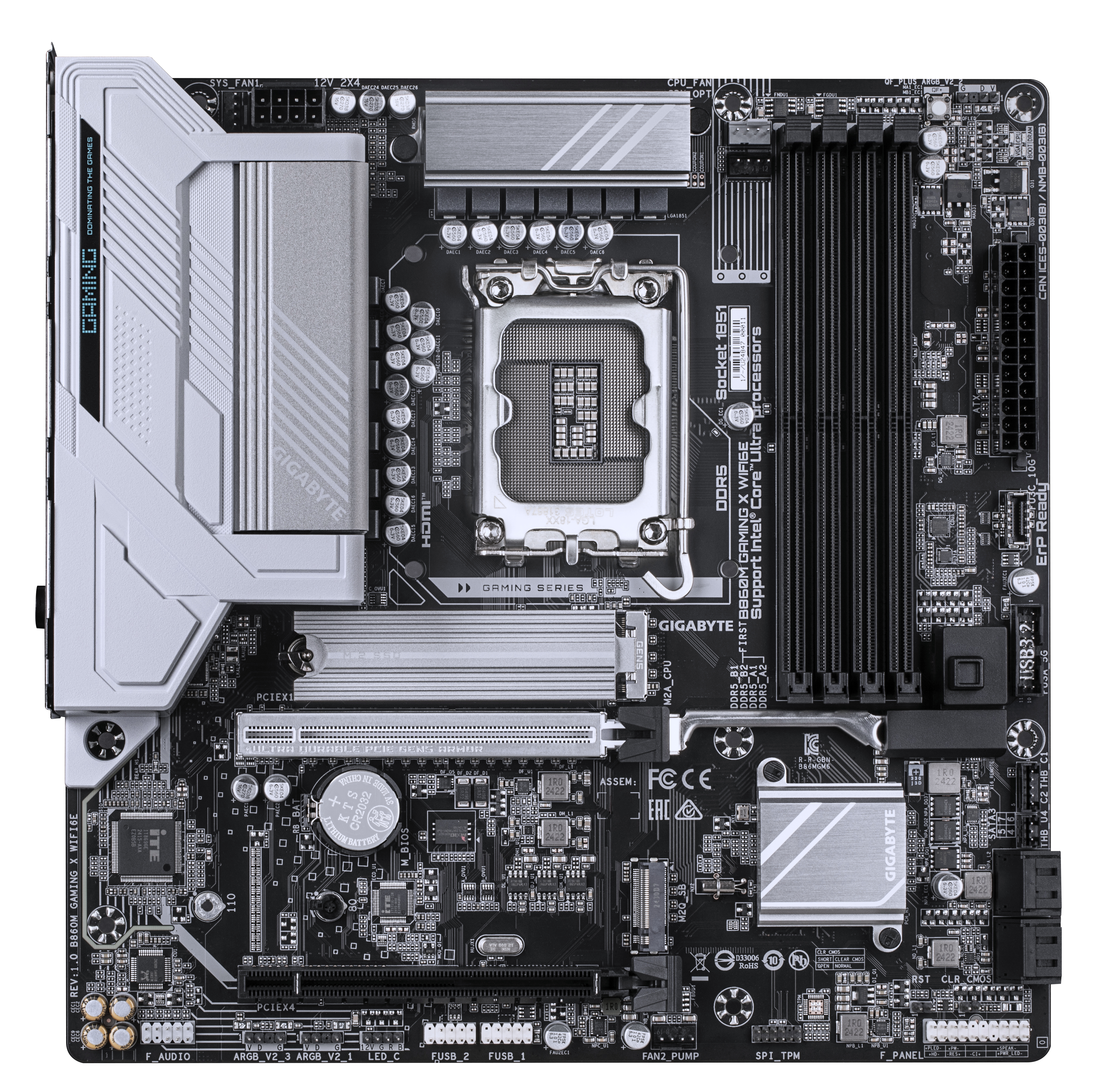 Gigabyte B860M GAMING X WIFI6E - Motherboard - micro ATX - LGA1851-Sockel - AMD B850 Chipsatz, Ansicht 3
