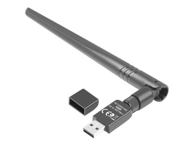 Lanberg NC-0300-WIE - Kabellos - USB - Ethernet / WLAN - 2400 Mbit/s - Schwarz, Ansicht 2