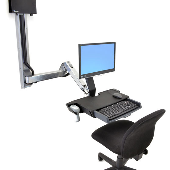 Ergotron Sit-Stand Combo Extender - Montagekomponente (Verlängerungsarm, Wandschienenhalterung, Armabdeckung), Ansicht 4