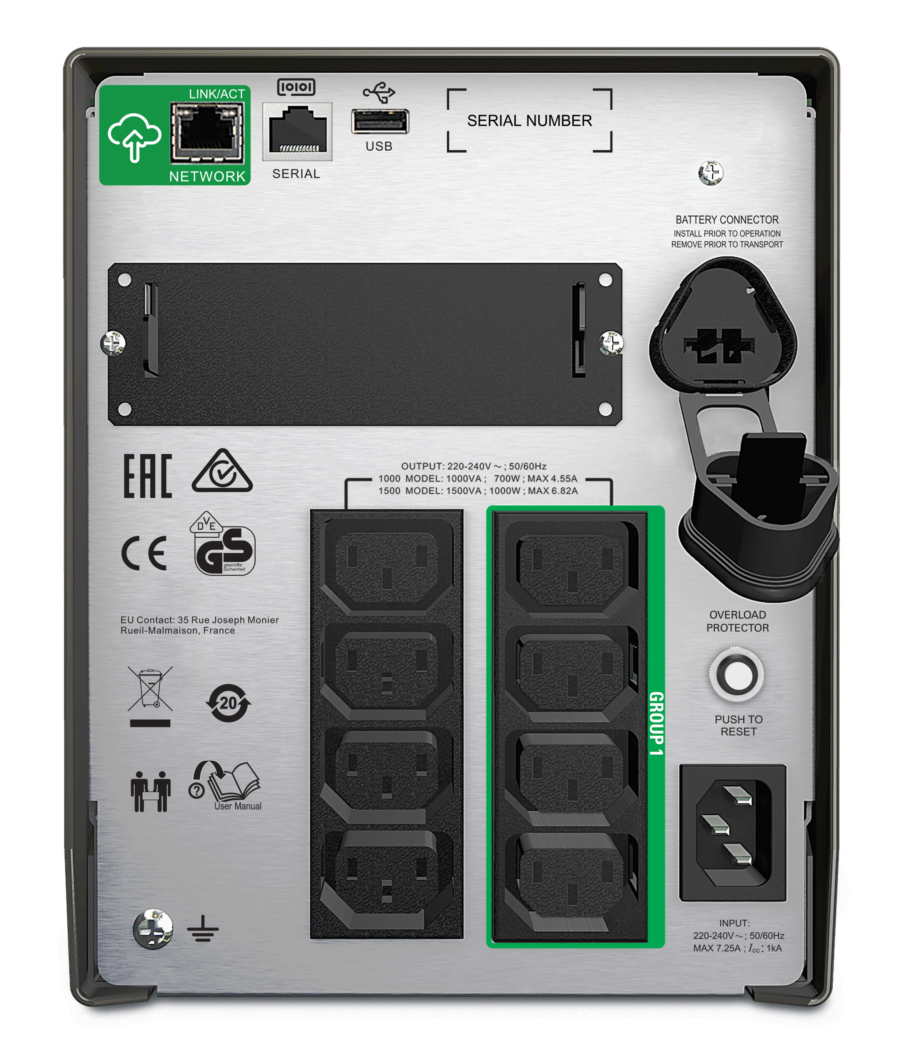 APC Smart-UPS SMT1500IC - USV - Wechselstrom 220/230/240 V, Ansicht 2