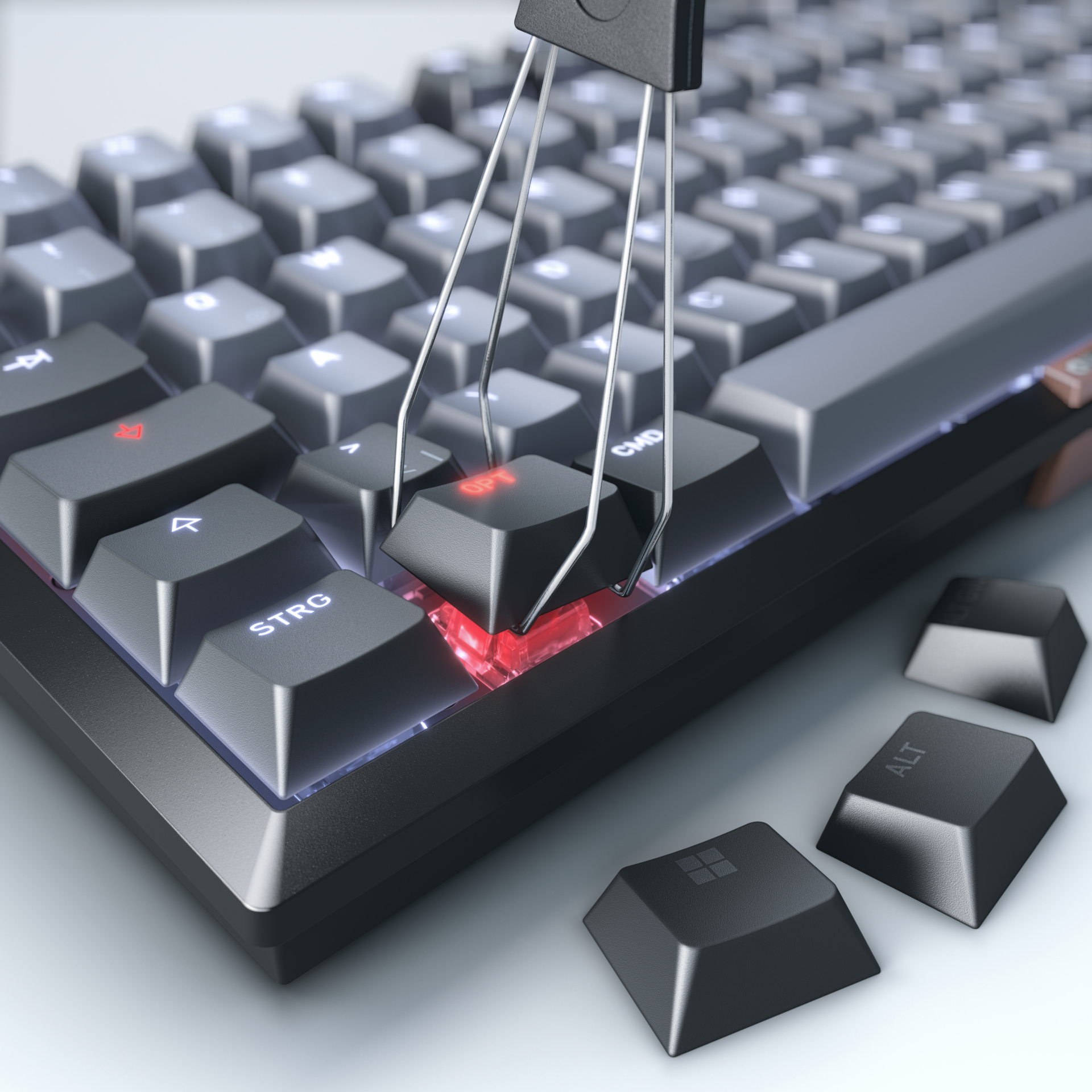 Cherry KW 300 MX - Tastatur - 75% - compact - hintergrundbeleuchtet - TL: Deutsch, QWERTZ, Ansicht 2