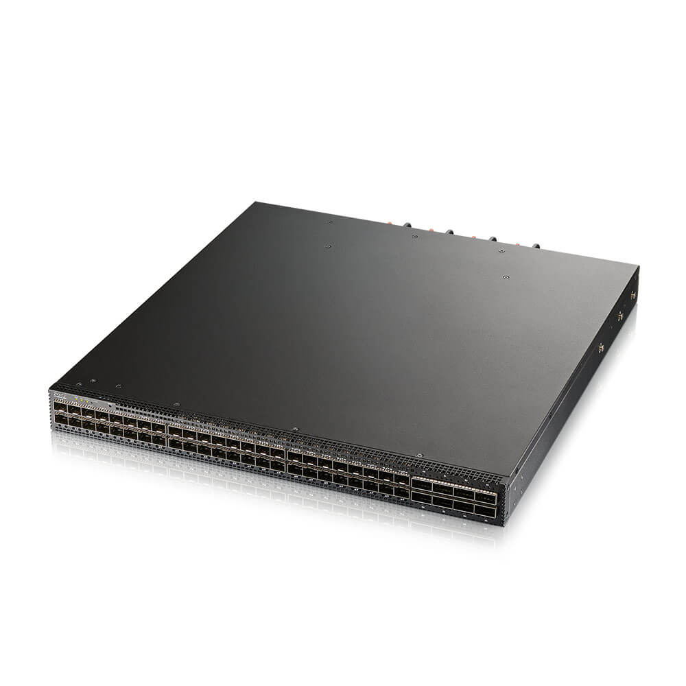 ZyXEL CX4800-56F - Switch - Faseraggregation - L3 - managed - 48x10/25 Gigabit SFP28 + 8x100 Gigabit QSFP28 - PoE(323 W), Ansicht 2
