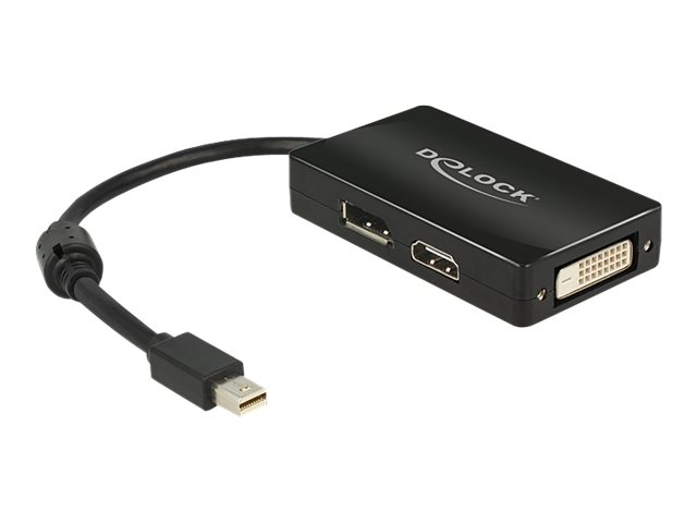 Delock - DisplayPort-Adapter - Mini DisplayPort (M) zu DVI-D, HDMI, DisplayPort (W) - 16 cm - Schwarz