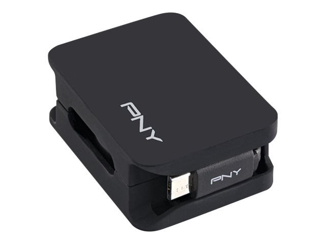 PNY Roll-it Charge & Sync - Lightning-Kabel - USB männlich zu Lightning männlich - Schwarz - einziehbar - für Apple iPad/iPhone/iPod (Lightning)