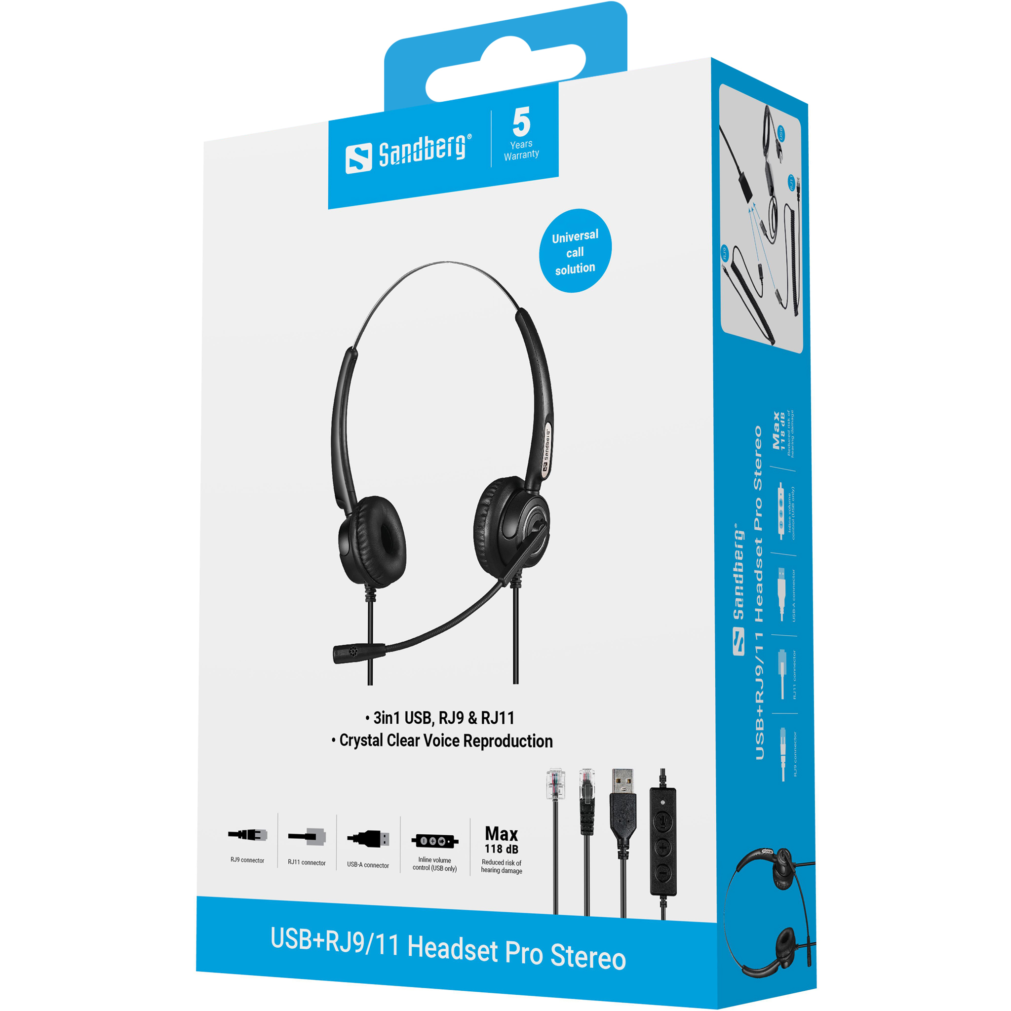 SANDBERG USB+RJ9/11 Office Headset Pro Stereo, Ansicht 2