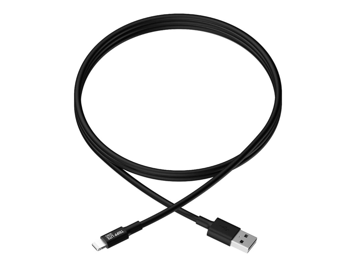 Tripp M100-10N-BK-10 USB-A-zu-Lightning-Synchronisierungs-/Ladekabel (Stecker/Stecker) – MFi-zertifiziert - schwarz, Ansicht 2