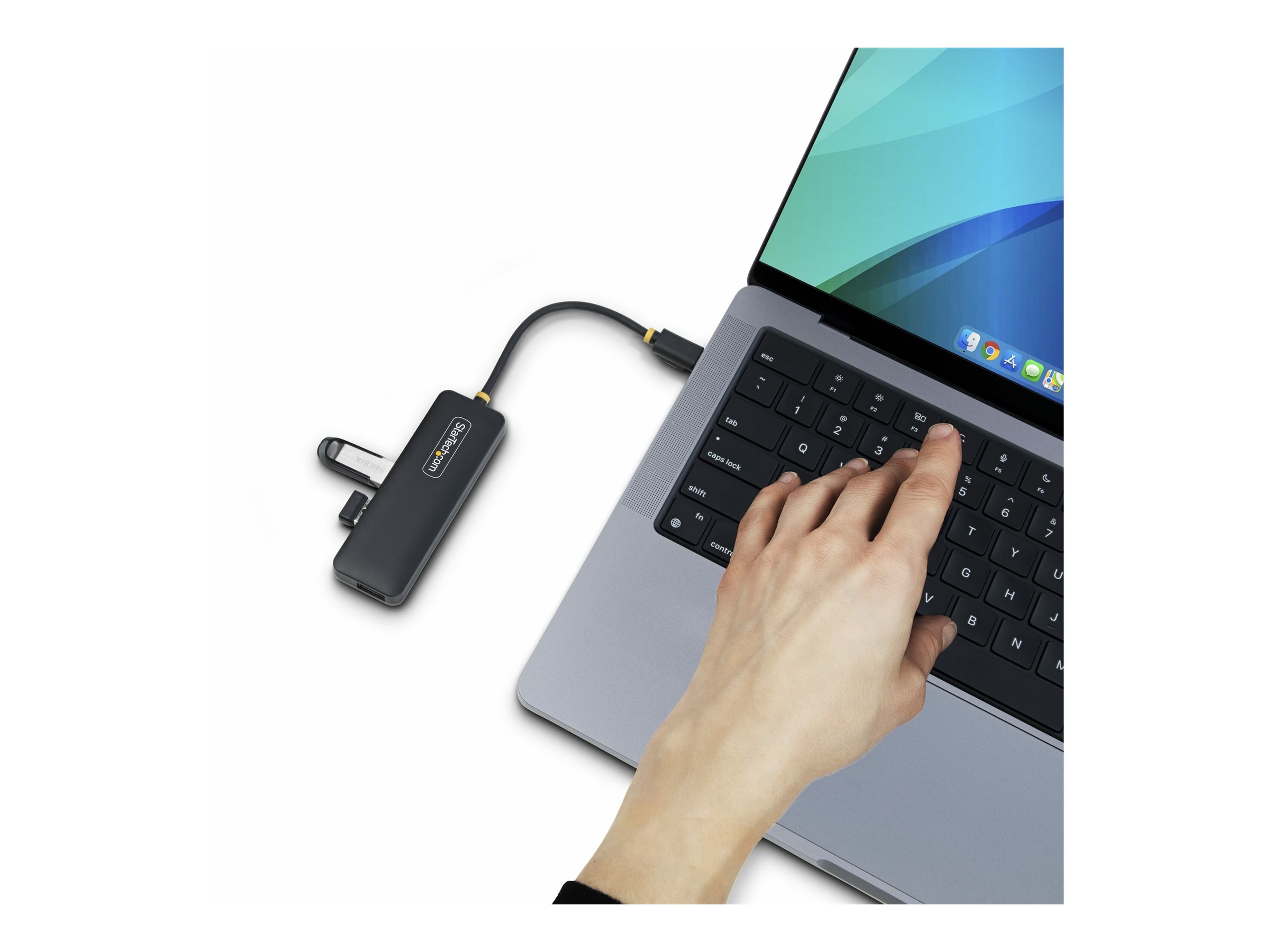 StarTech.com 4-Port USB-C Hub, 5Gbps, USB-C to 4x USB-A, Bus Powered, Ansicht 3