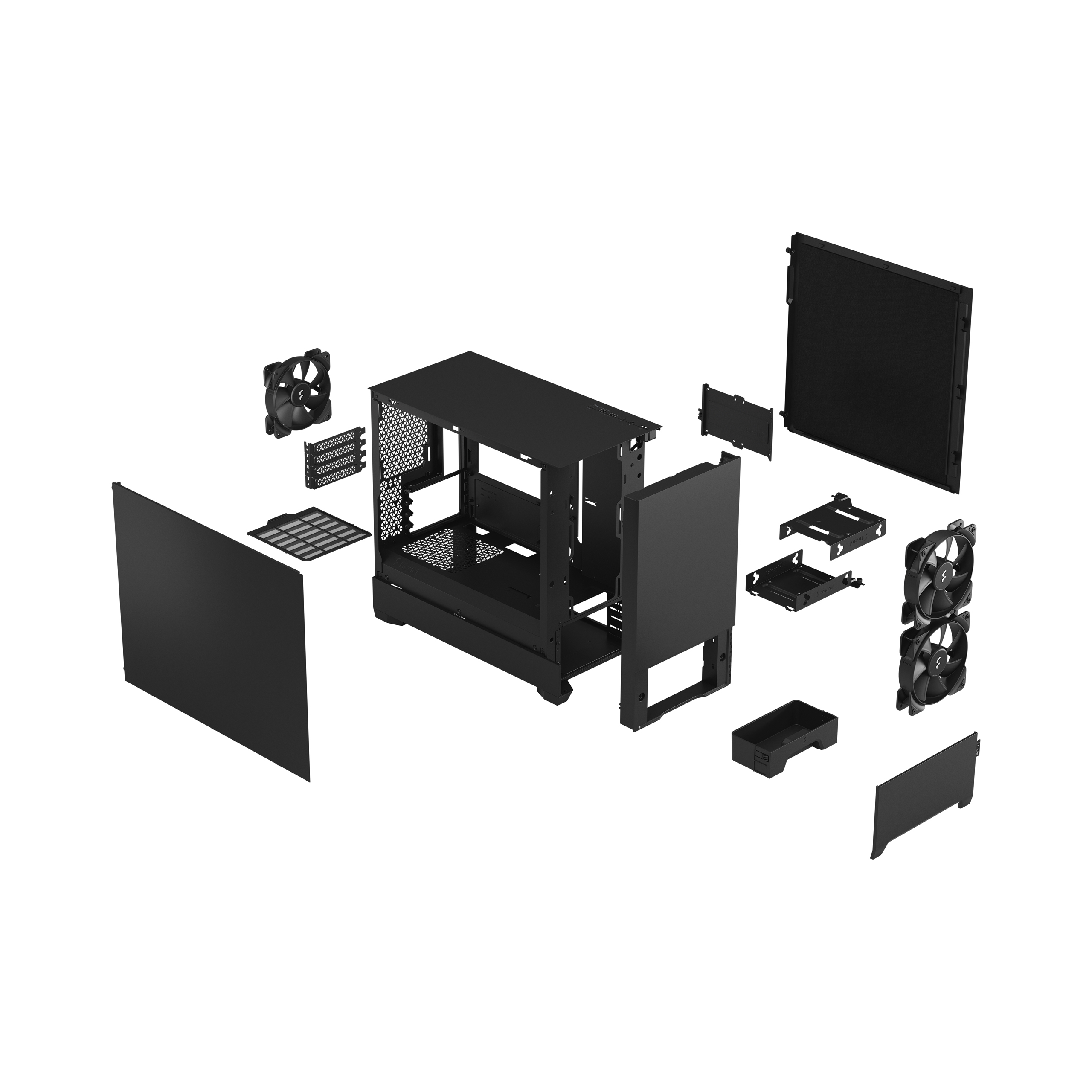 Fractal Design Pop Mini Silent - Mini Tower - PC - Schwarz - micro ATX - Mini-ITX - Stahl - 17 cm, Ansicht 3