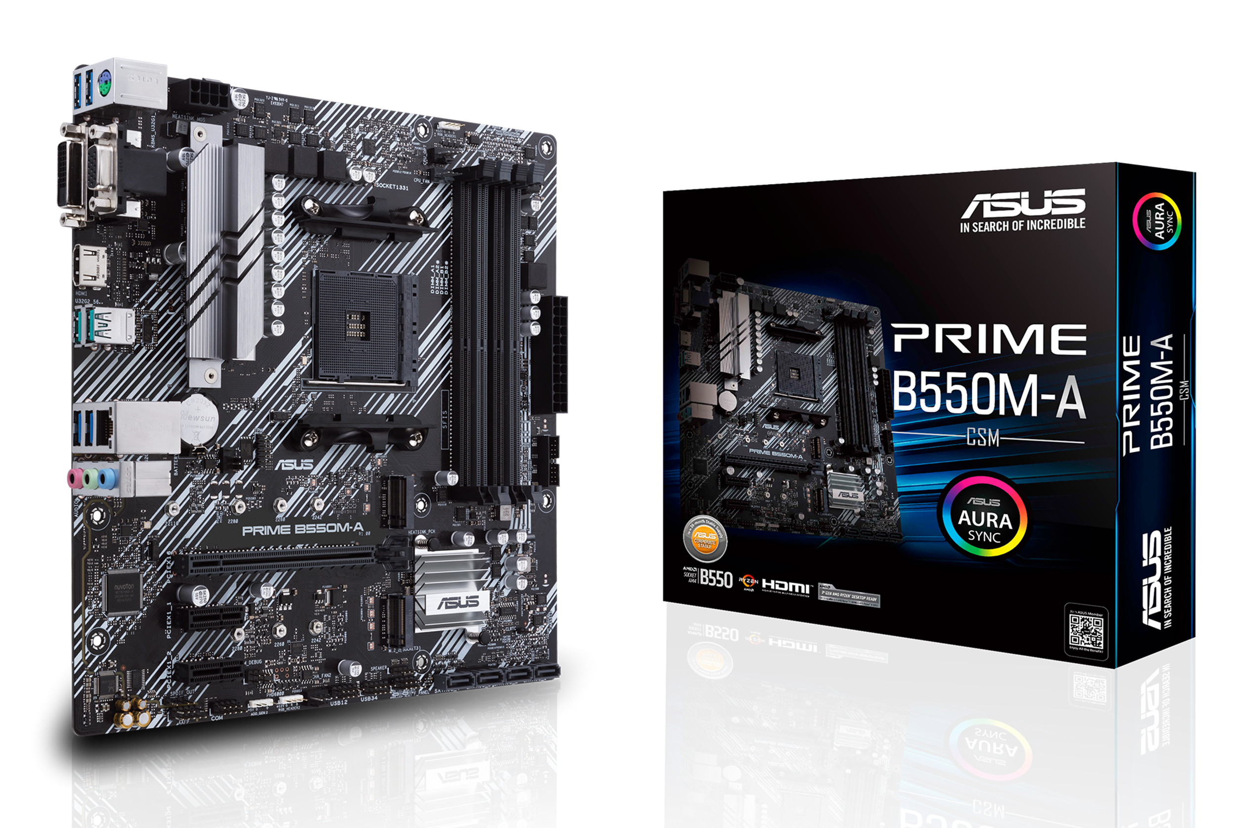 ASUS PRIME B550M-A/CSM - Motherboard - micro ATX - Socket AM4 - AMD B550 Chipsatz, Ansicht 2