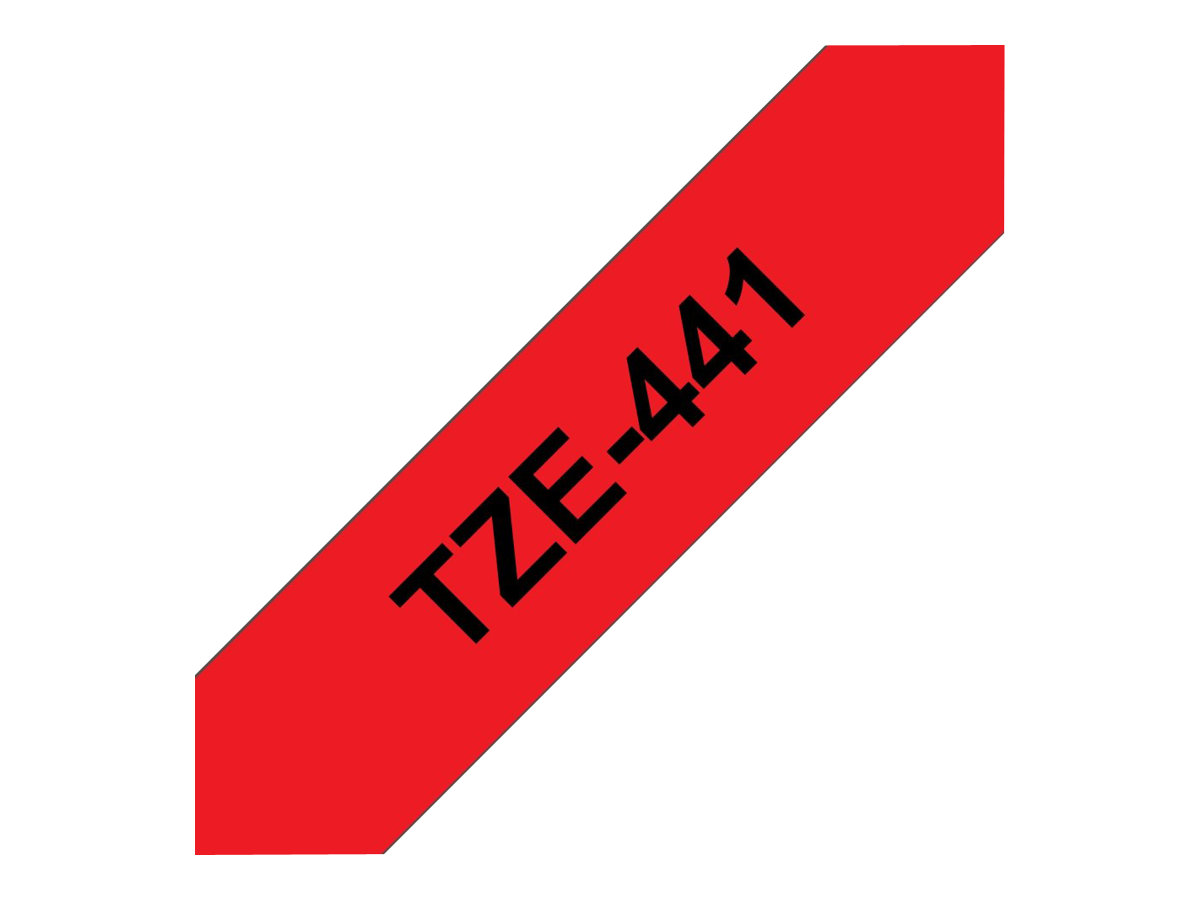 Brother TZe-441 - Standard-Klebstoff - schwarz auf rot - Rolle (1,8 cm x 8 m), Ansicht 3