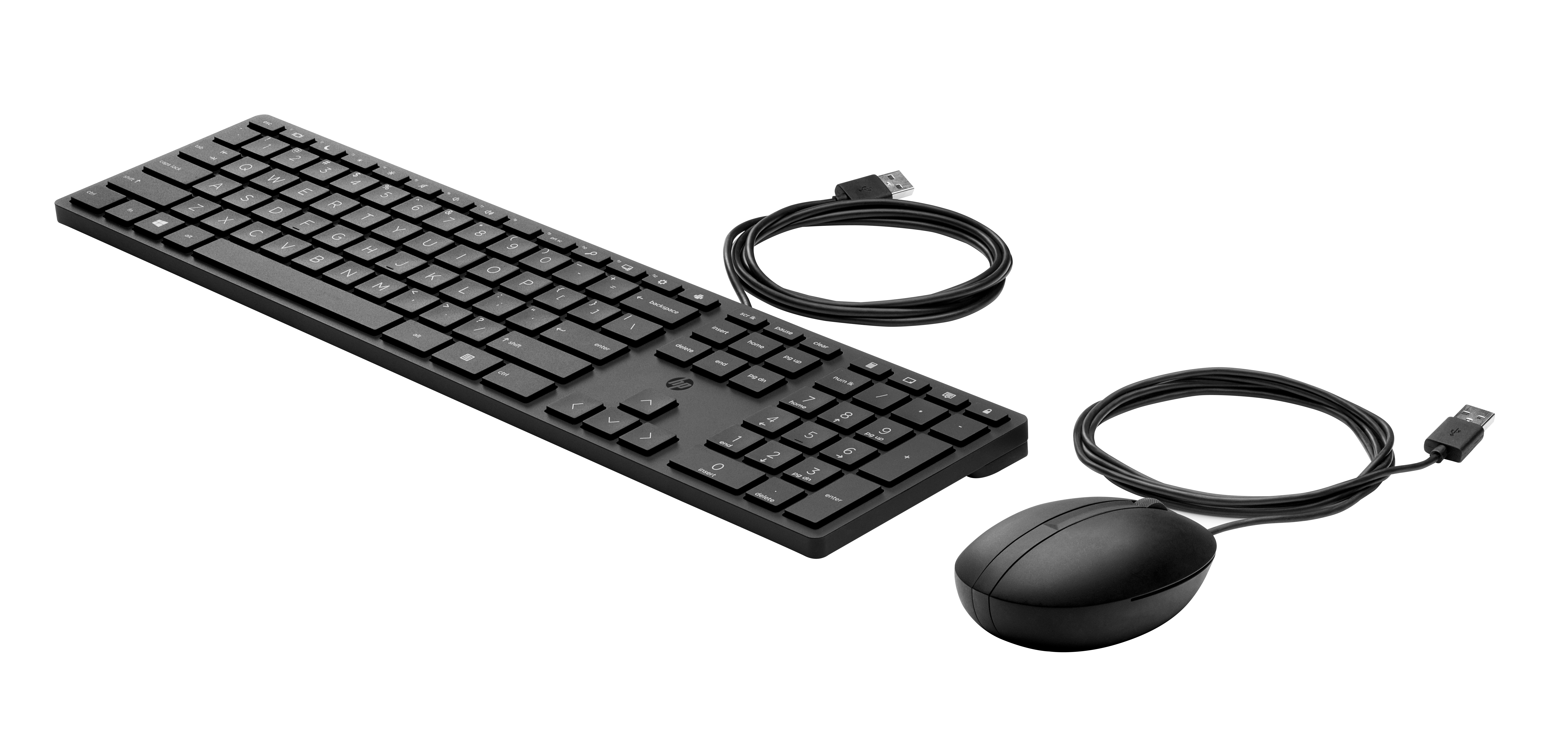 HP Desktop 320MK - Tastatur-und-Maus-Set - 3-Zonen-Layout, flache Tastenreise - TL: US, QWERTY, Ansicht 2