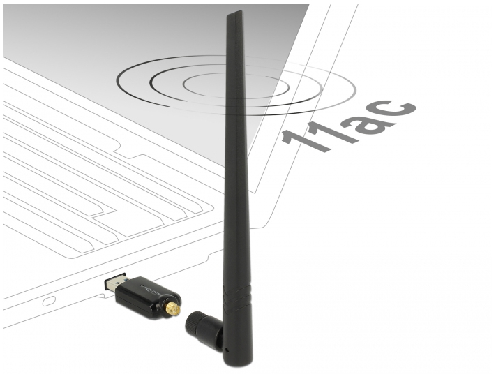 Delock USB 3.0 Dual Band WLAN ac/a/b/g/n Stick, Ansicht 2