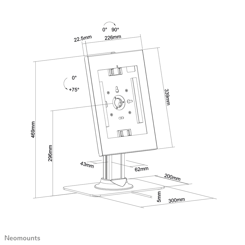 Neomounts by Newstar DS15-650WH1 - Aufstellung, Ansicht 2