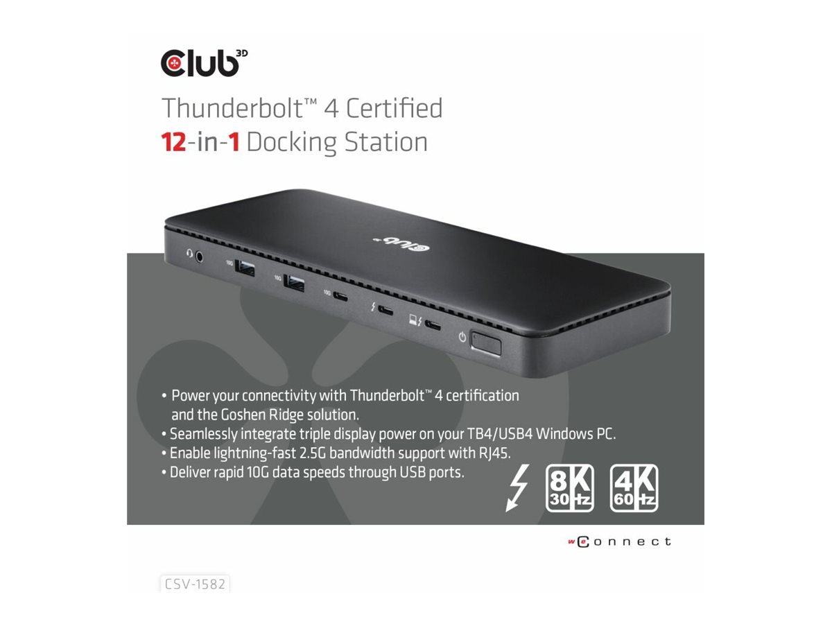 Club 3D 12-in-1 - Dockingstation - für Desktop, Laptop, Ansicht 5