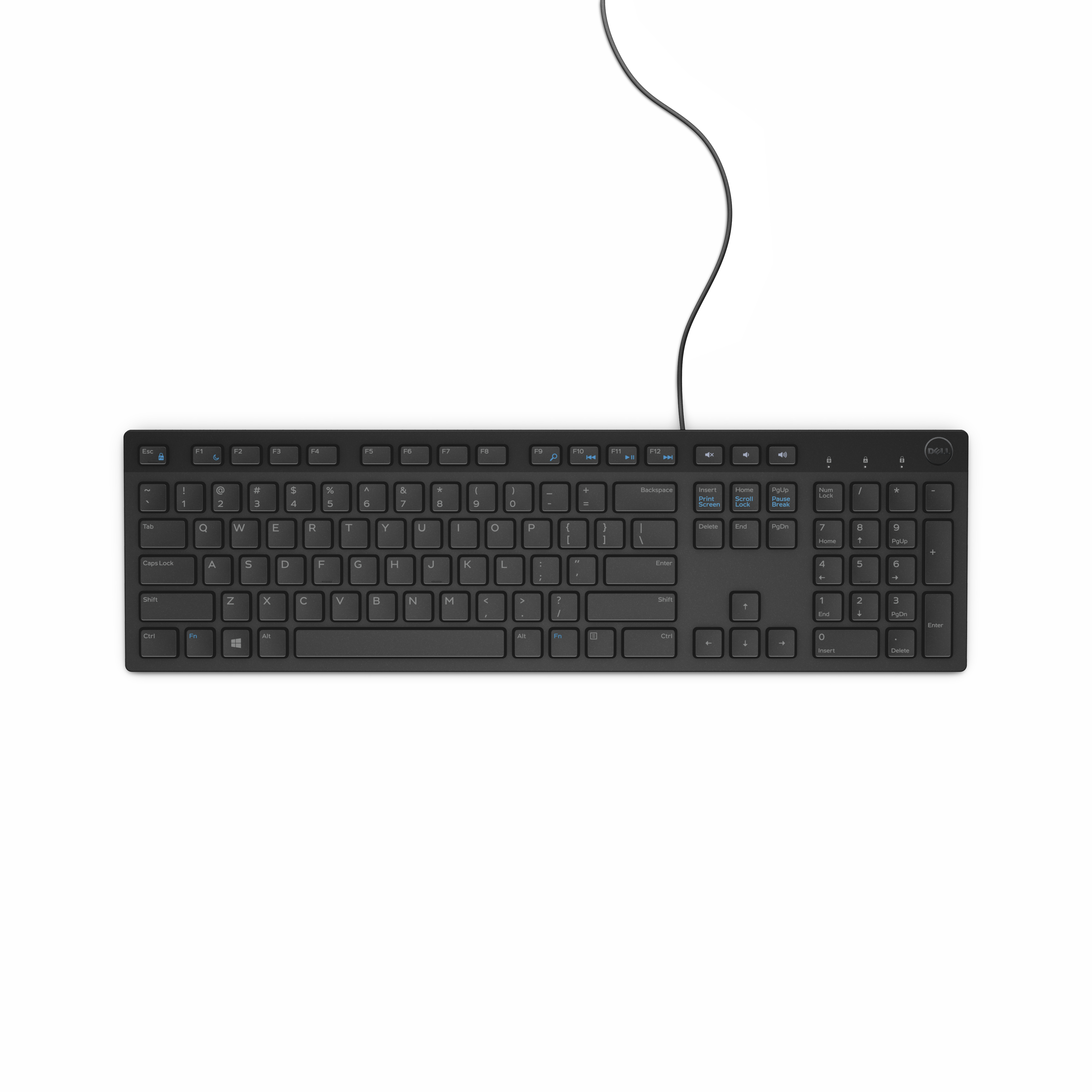 Dell KB216, Volle Größe (100%), Kabelgebunden, USB, QWERTZ, Schwarz