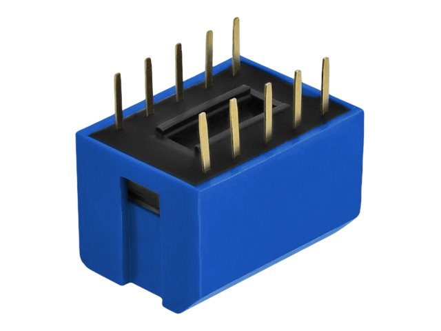 Delock DIP flip switch piano 5-digit 2.54 mm pitch THT vertical - DIP-Schalter - Blau (Packung mit 5)