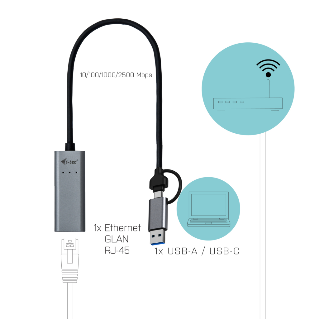 i-tec Netzwerkadapter - USB-C 3.1 - 10M/100M/1G/2,5, Ansicht 4