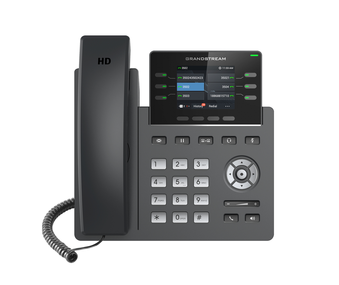 Grandstream GRP2613W - VoIP-Telefon mit Rufnummernanzeige/Anklopffunktion - IEEE 802.11a/b/g/n/ac/ax (Wi-Fi), Ansicht 4