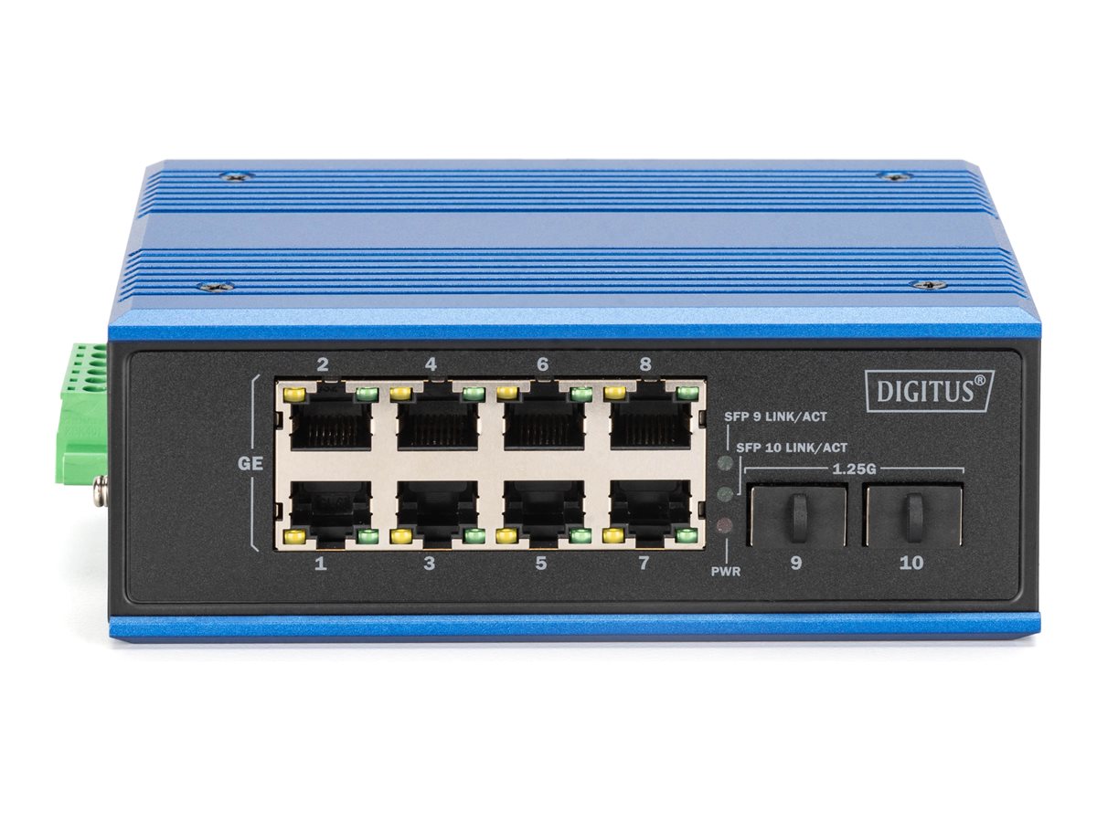 DIGITUS Industrieller 8 +2-Port Gigabit  Ethernet Switch