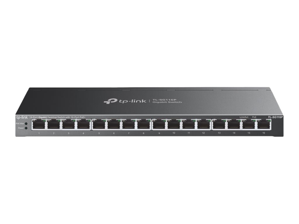 TP-LINK TL-SG116P V1 - Switch - unmanaged - 16 x 101001000 (PoE+)